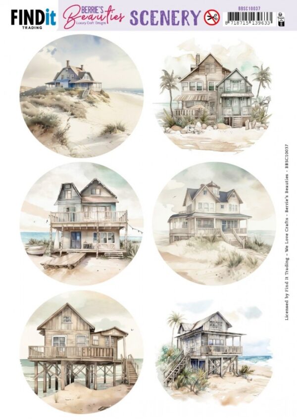 Push-out sheet - 3D - Berrie's Beauties - Beach House Round - BBSC10037
