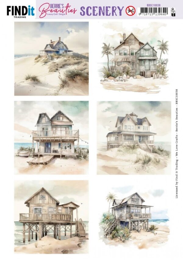 Push-out sheet - 3D - Berrie's Beauties - Beach House Square - BBSC10038