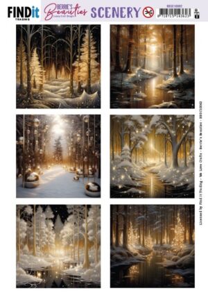 Push-out sheet - 3D - Berrie's Beauties - Frosted Gold Christmas 1 Square - BBSC10062