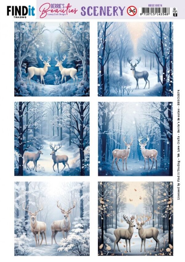 Push-out sheet - 3D - Berrie's Beauties - Deer Square - BBSC10074