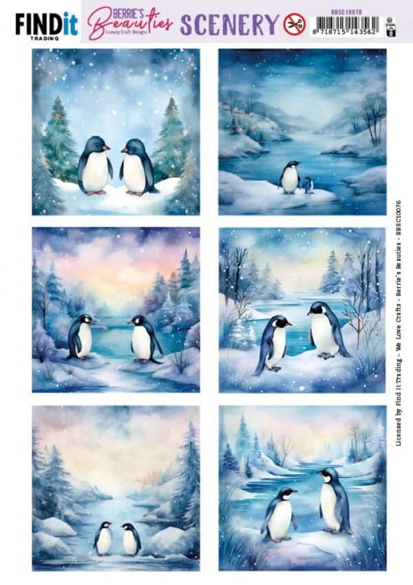 Push-out sheet - 3D - Berrie's Beauties - Penguin Square - BBSC10076