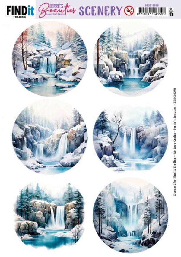 Push-out sheet - 3D - Berrie's Beauties - Waterfall Round - BBSC10079