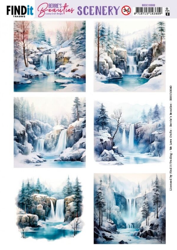 Push-out sheet - 3D - Berrie's Beauties - Waterfall Square - BBSC10080