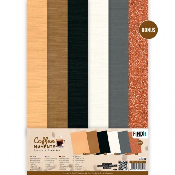 Linnen Kaartenkarton - Berrie's Beauties - Coffee Moments - BB-A4-10011