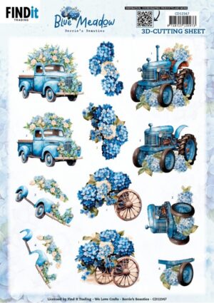 knipvel-3D- Berries Beauties - Blue Meadow - Transport - CD12347