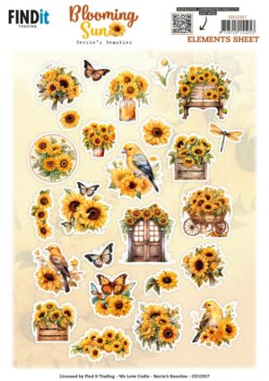 knipvel-3D- Berries Beauties - Blooming Sun - Small Elements - CD12357