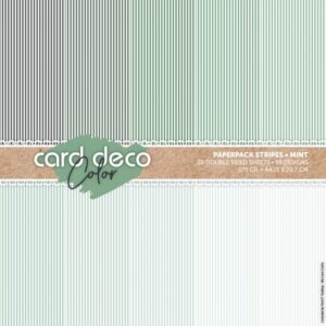 Card Deco Color Paperpack - Stripes - Mint