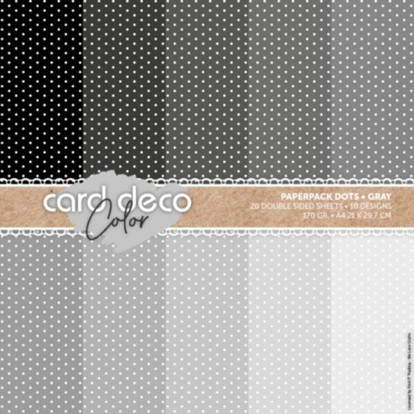 Card Deco Color Paperpack - Dots - Grey
