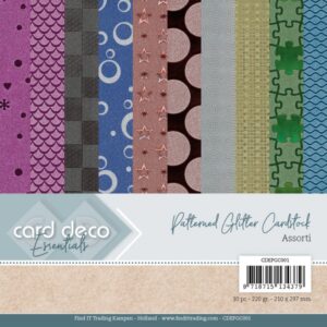 Card Deco Essentials Glitterkarton met patroon