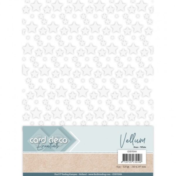Card Deco Essentials Vellum Stars White