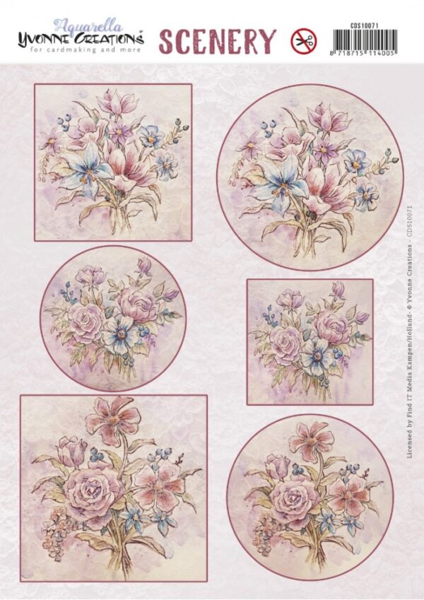 Push-out sheet - 3D - Yvonne Creations - Field Bouquet - CDS10071-HJ20301