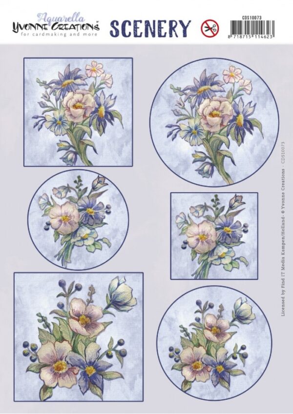 Push-out sheet - 3D - Yvonne Creations - Field Flowers - CDS10073
