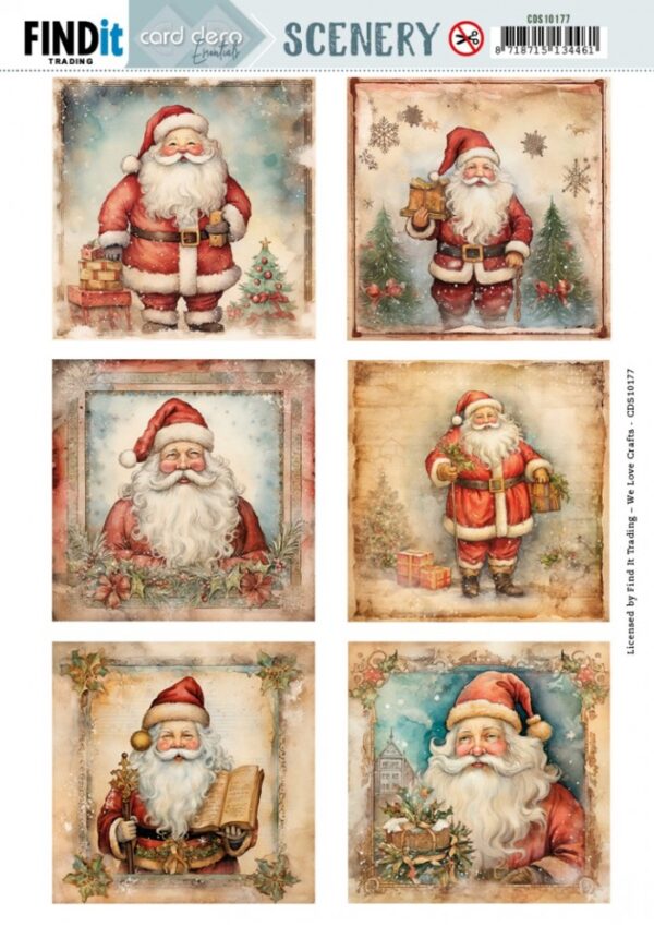 Push-out sheet - 3D - Card Deco Essentials - Santa Square - CDS10177