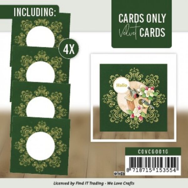 Cards Only: Velvet Cards Groen-Goud Set 1