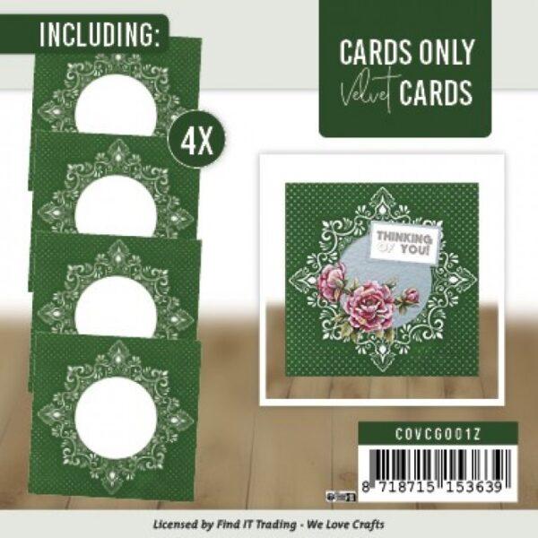 Cards Only: Velvet Cards Groen-Zilver Set 1