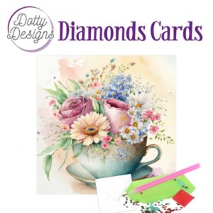 Diamond Painting Dotty Design Diamonds Cards | Cup Of Blooms 1