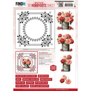 knipvel-3D - Berries Beauties - Red Roses 1 - DODOHS10001