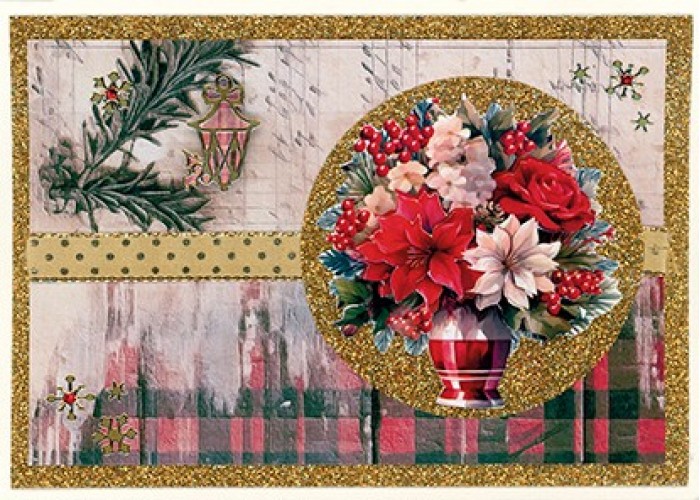 knipvel-3D- Yvonne Creations - Floral Christmas - Floral Vase - CD12359 - Afbeelding 2