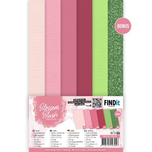 Linnen Kaartenkarton - Precious Marieke - Blossom Blush - PM-4K-10033