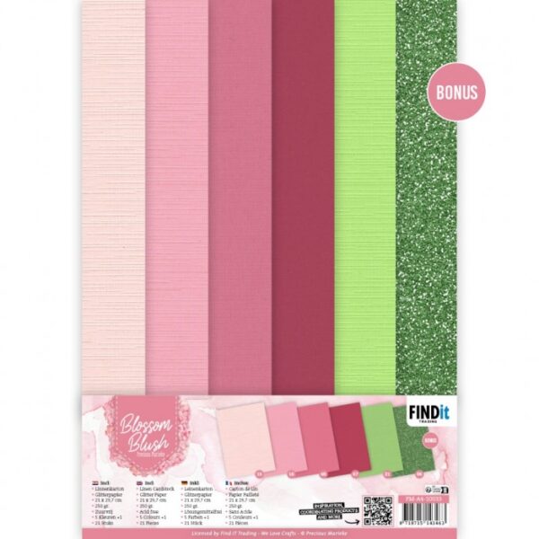 Linnen Kaartenkarton - Precious Marieke - Blossom Blush - PM-A4-10033