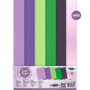 Linnen Kaartenkarton - Precious Marieke - Purple Blossom - PM-A4-10034