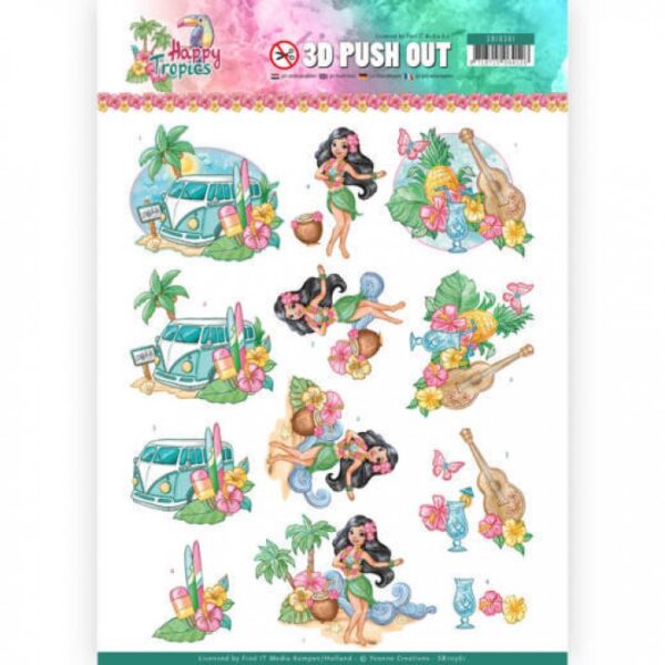 Push-out sheet - 3D - Yvonne Creations - Happy Tropics - SB10361