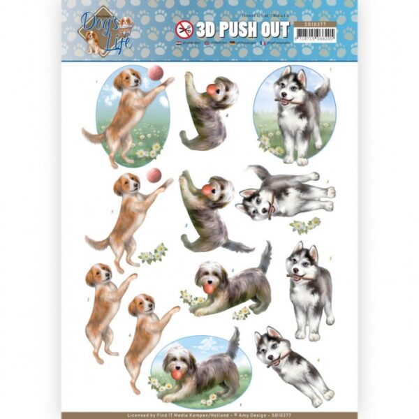 Push-out sheet - 3D - Amy Design - Dog's Life - SB10377