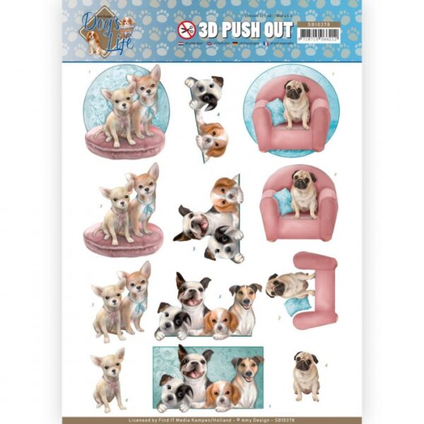 Push-out sheet - 3D - Amy Design - Dog's Life - SB10378