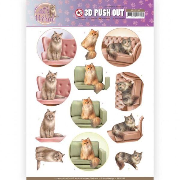 Push-out sheet - 3D - Amy Design - Cat's World - SB10382