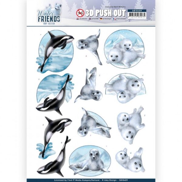 Push-out sheet - 3D - Amy Design - Winter Friends - SB10409