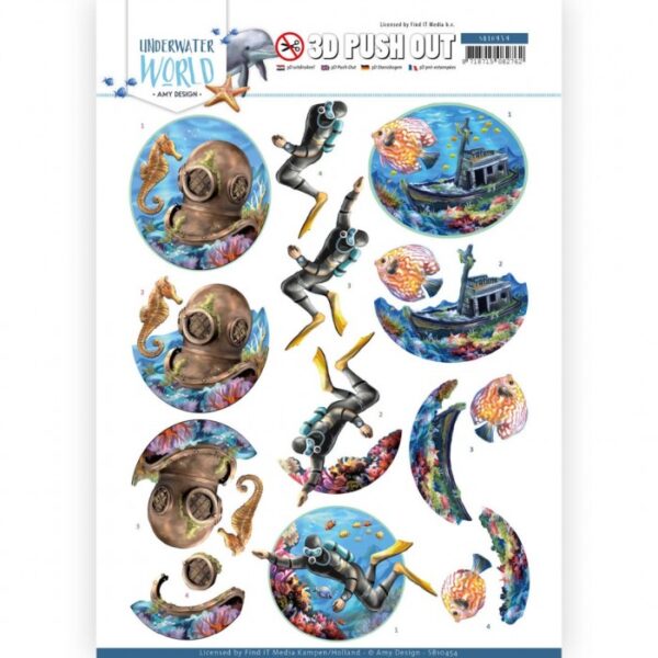 Push-out sheet - 3D - Amy Design - Underwater World - SB10454