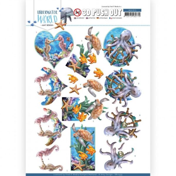 Push-out sheet - 3D - Amy Design - Underwater World - SB10455