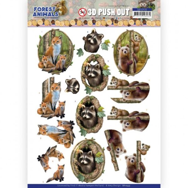 Push-out sheet - 3D - Amy Design - Forest Animals - SB10535