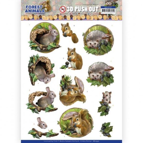 Push-out sheet - 3D - Amy Design - Forest Animals - SB10537