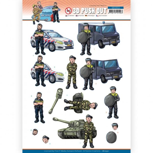 Push-out sheet - 3D - Yvonne Creations - Big Guys Professions - SB10552