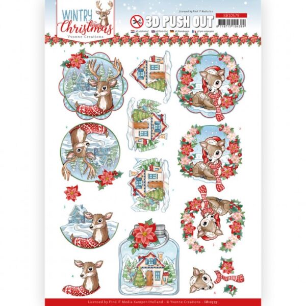 Push-out sheet - 3D - Yvonne Creations - Wintry Christmas - SB10579
