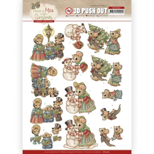 Push-out sheet - 3D - Yvonne Creations - Have a Mice Christmas - SB10582