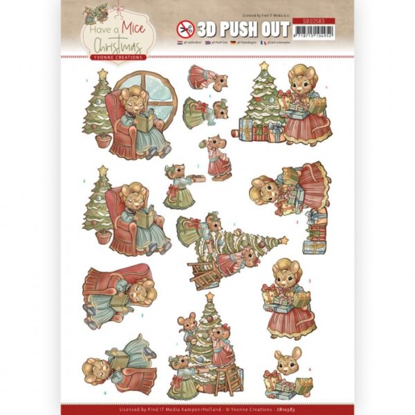 Push-out sheet - 3D - Yvonne Creations - Have a Mice Christmas - SB10583