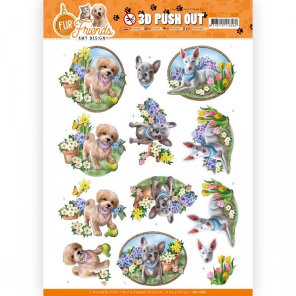 Push-out sheet - 3D - Amy Design - Fur Friends - SB10680