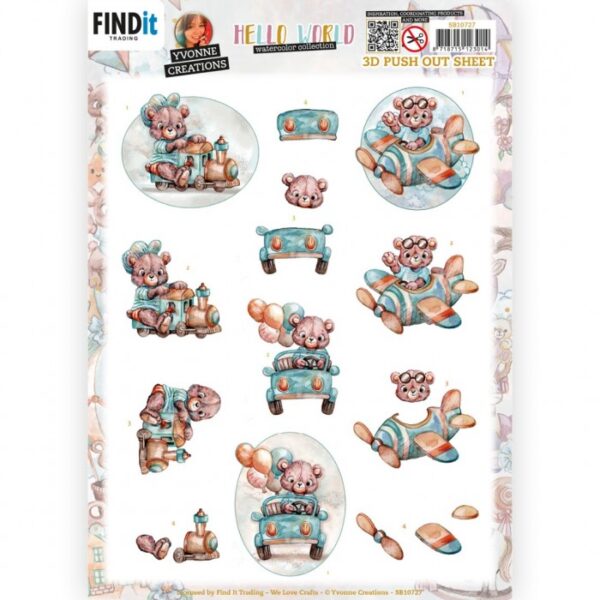 Push-out sheet - 3D - Yvonne Creations - Hello World - SB10727