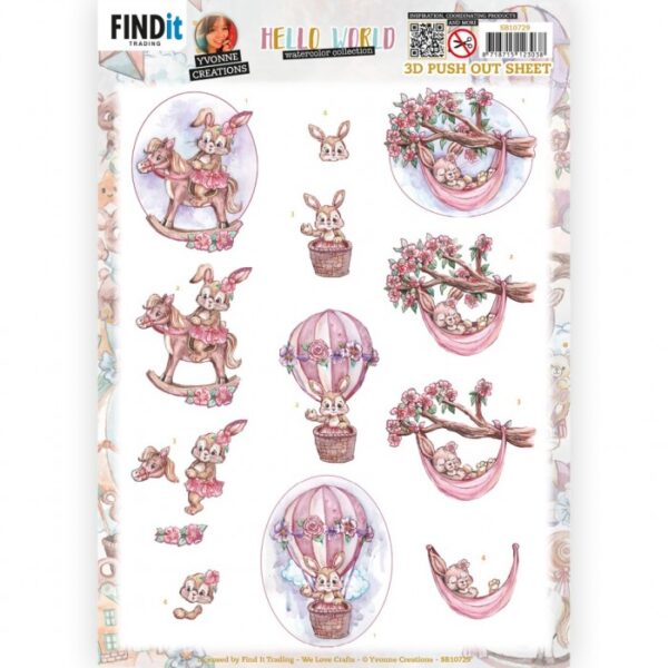 Push-out sheet - 3D - Yvonne Creations - Hello World - SB10729