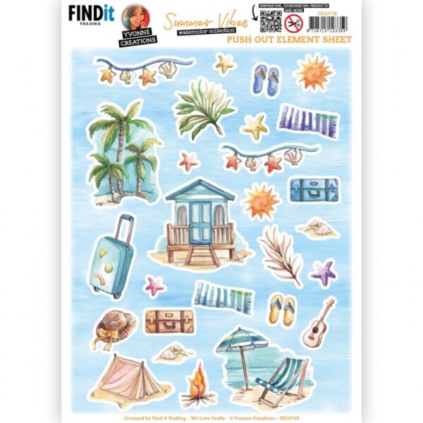 Push-out sheet - 3D - Yvonne Creations - Summer Vibes - SB10738