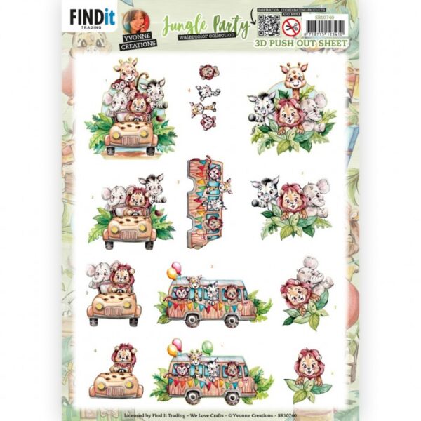 Push-out sheet - 3D - Yvonne Creations - Jungle Party - SB10740