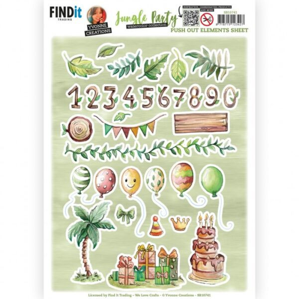 Push-out sheet - 3D - Yvonne Creations - Jungle Party - SB10741