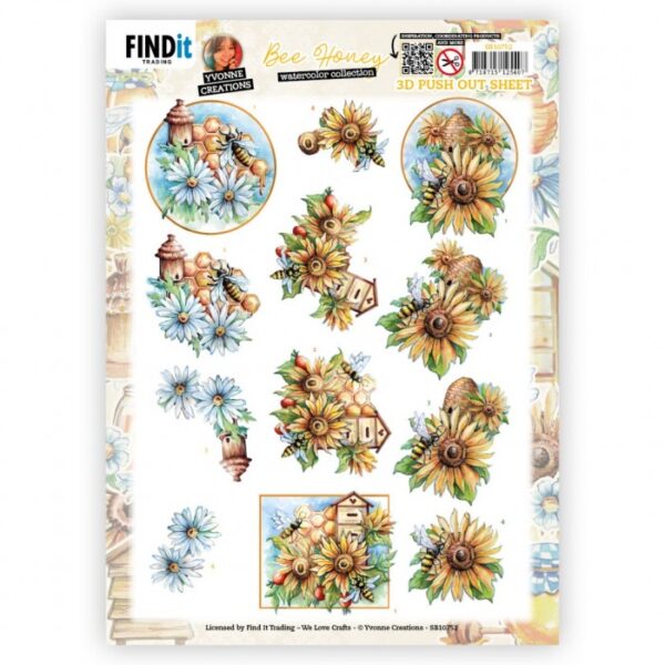 Push-out sheet - 3D - Yvonne Creations - Bee Honey - SB10752