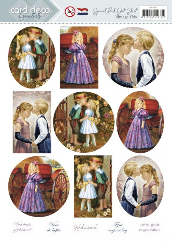 Push-out sheet - 3D - Card Deco Essentials - Vintage Kids - SB10801