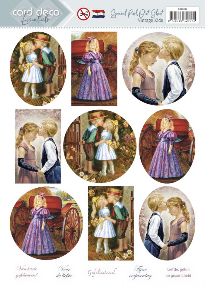 Push-out sheet - 3D - Card Deco Essentials - Vintage Kids - SB10801
