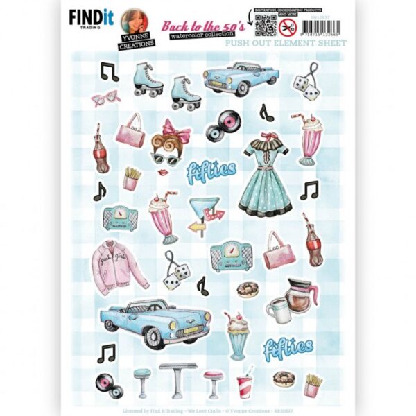 Push-out sheet - 3D - Yvonne Creations - Back to the 50's - SB10837