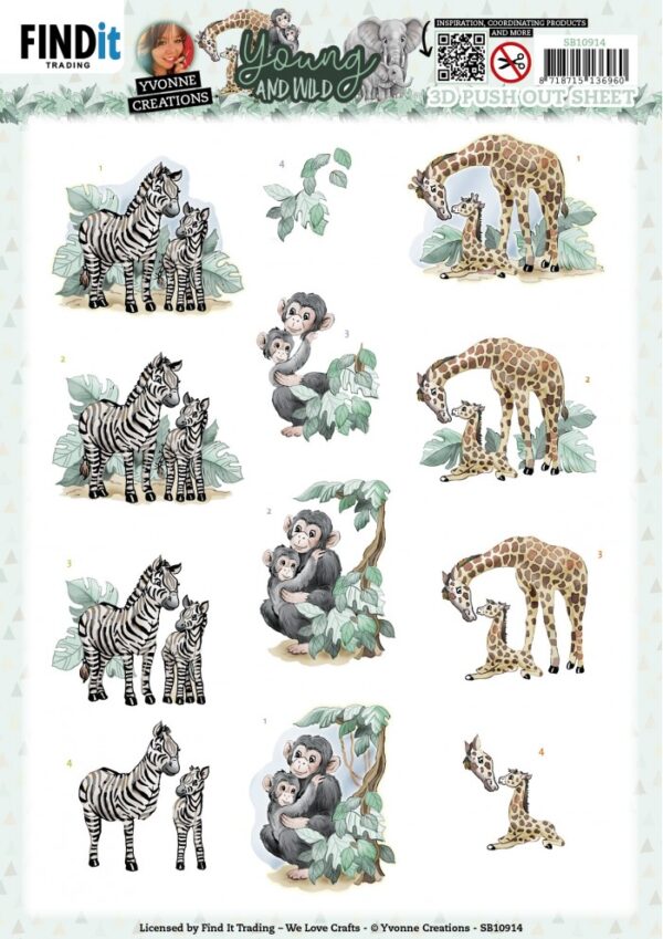 Push-out sheet - 3D - Yvonne Creations - Young And Wild - SB10914