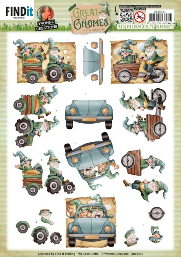 Push-out sheet - 3D - Yvonne Creations - Great Gnomes - SB10921